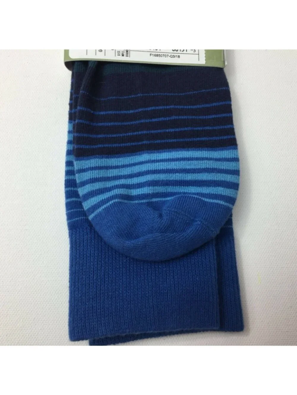 Goodfellow & Co Unisex Adult Blue Striped Crew Socks One Pair Shoe Sizes 6 - 12